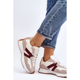 Deportivas Mujer Chloette Beige y Burdeos 5