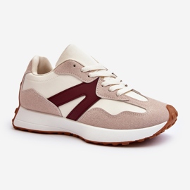 Deportivas Mujer Chloette Beige y Burdeos 6