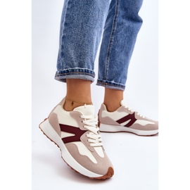 Deportivas Mujer Chloette Beige y Burdeos 7