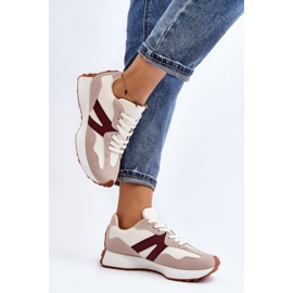 Deportivas Mujer Chloette Beige y Burdeos 9
