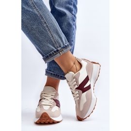 Deportivas Mujer Chloette Beige y Burdeos 10