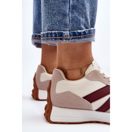 Deportivas Mujer Chloette Beige y Burdeos 11