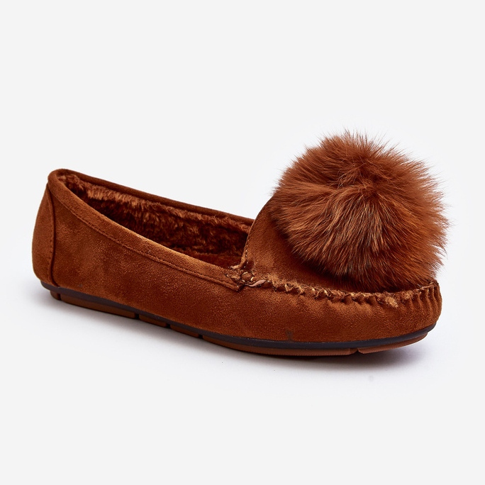 Mocasines De Mujer Con Piel Camel Novas marrón 1