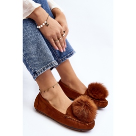 Mocasines De Mujer Con Piel Camel Novas marrón 7