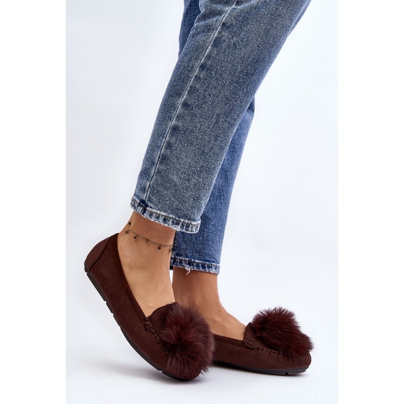 Mocasines De Mujer Con Pelo Marrón Novas 2 Mocasines De Mujer Con Pelo Marrón Novas 2