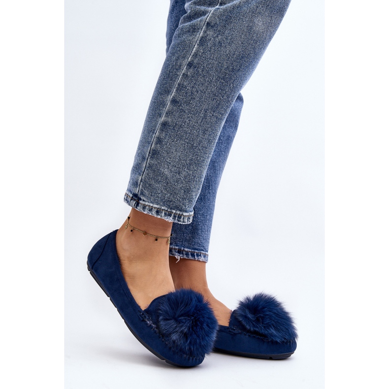 Mocasines De Mujer Con Pelo Novas Azules 2
