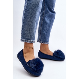 Mocasines De Mujer Con Pelo Novas Azules 3