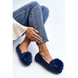 Mocasines De Mujer Con Pelo Novas Azules 5