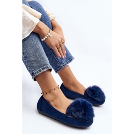 Mocasines De Mujer Con Pelo Novas Azules 6