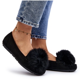 Mocasines De Mujer Con Pelo Negro Novas 9