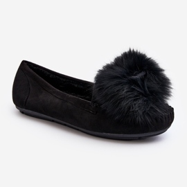 Mocasines De Mujer Con Pelo Negro Novas 1