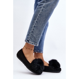 Mocasines De Mujer Con Pelo Negro Novas 2