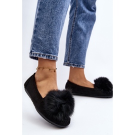 Mocasines De Mujer Con Pelo Negro Novas 4