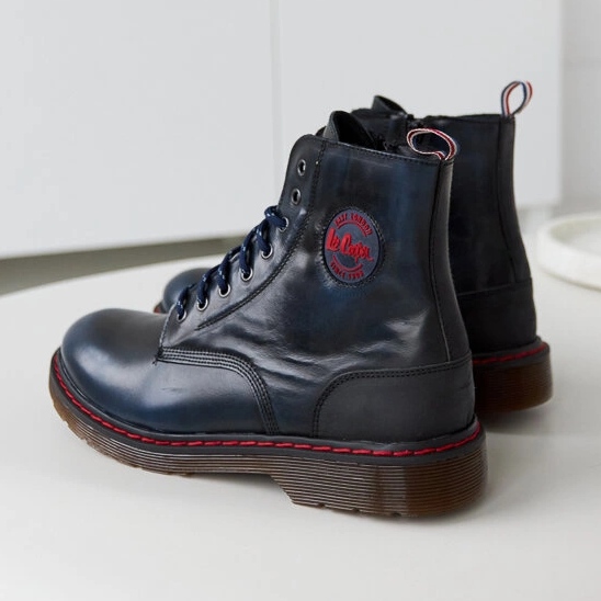 Zapatos azul marino en piel natural Lee Cooper LCJP-20-01-014 1