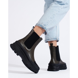 Botas Chelsea clásicas Shelovet para mujer, verde oscuro 4