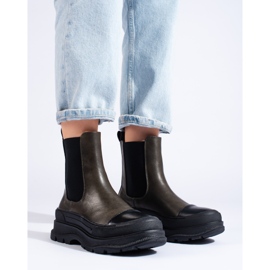 Botas Chelsea clásicas Shelovet para mujer, verde oscuro 5