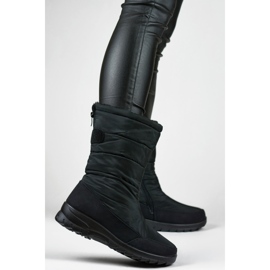 Botas de nieve de invierno altas y cómodas con cremalleras de piel. negro 2