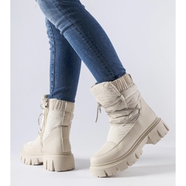 Botas de nieve beige con pedrería Pettenasco 1