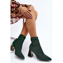 Botines Tacón Verde Brillante Sognota 1