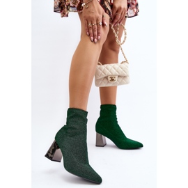 Botines Tacón Verde Brillante Sognota 5
