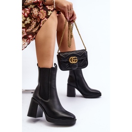 Botas de tacón grueso de mujer Piovere negro 3