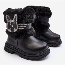 Botas de nieve para niños con pelo, negro Lunami 4