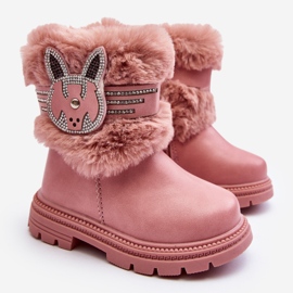 Botas de Nieve Infantil Lunami Rosa con Pelo rosado 4