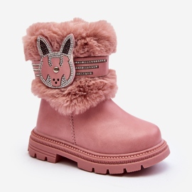 Botas de Nieve Infantil Lunami Rosa con Pelo rosado 1