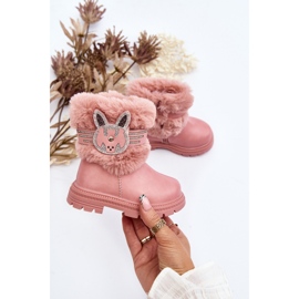 Botas de Nieve Infantil Lunami Rosa con Pelo rosado 2