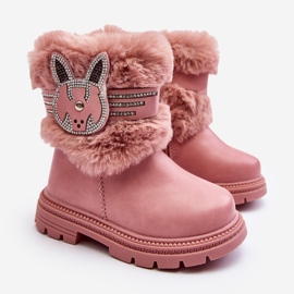 Botas de Nieve Infantil Lunami Rosa con Pelo rosado 3