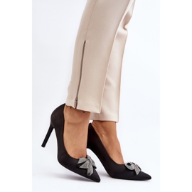 Tacones altos Fairine negros con lazo 3