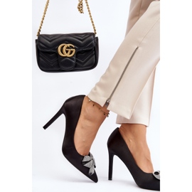 Tacones altos Fairine negros con lazo 4