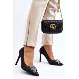 Tacones altos Fairine negros con lazo 5
