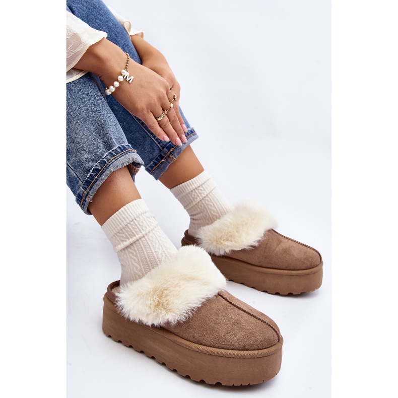 Botas de nieve de mujer Starlyn caqui con suela gruesa beige 1