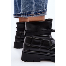 Botines De Mujer Con Acolchado Y Cordones Negro Bizzanti 6
