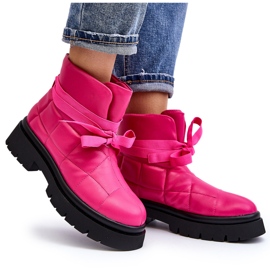 Botines De Mujer Con Acolchado Y Cordones Rosa Bizzanti rosado 9