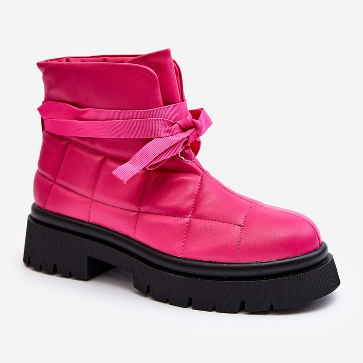 Botines De Mujer Con Acolchado Y Cordones Rosa Bizzanti rosado 1