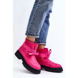 Botines De Mujer Con Acolchado Y Cordones Rosa Bizzanti rosado 2