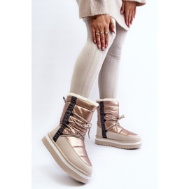 Botas De Nieve Mujer Con Cordones Beige Lilara 7