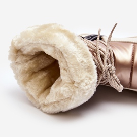 Botas De Nieve Mujer Con Cordones Beige Lilara 9