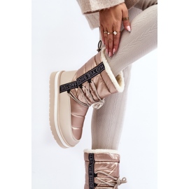 Botas De Nieve Mujer Con Cordones Beige Lilara 10
