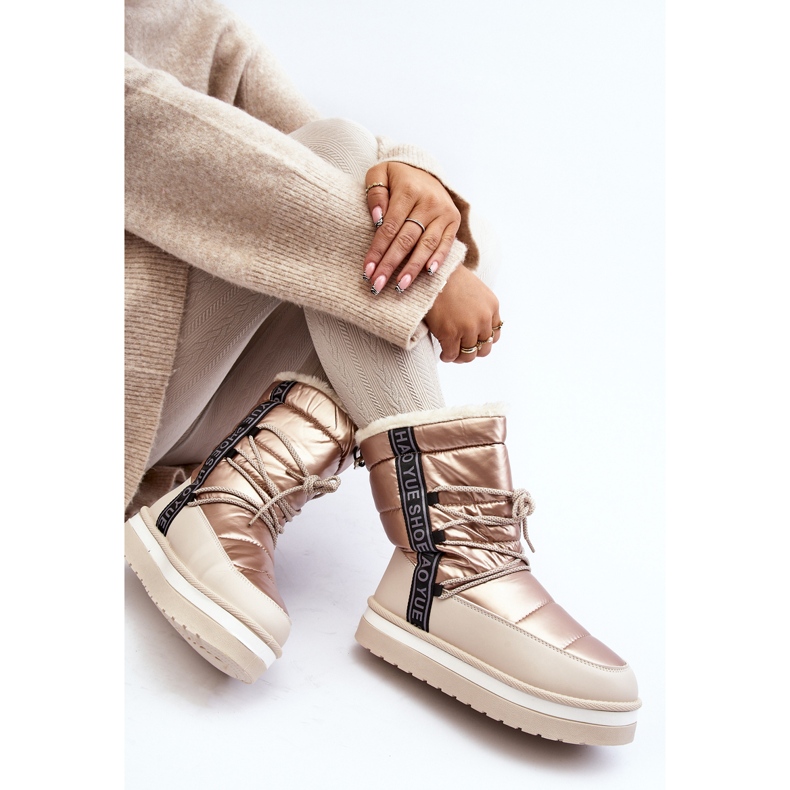 Botas De Nieve Mujer Con Cordones Beige Lilara 2 Botas De Nieve Mujer Con Cordones Beige Lilara 2