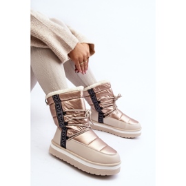 Botas De Nieve Mujer Con Cordones Beige Lilara 3