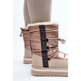 Botas De Nieve Mujer Con Cordones Beige Lilara 11