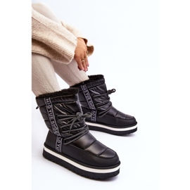 Botas De Nieve Mujer Con Cordones Negro Lilara 2