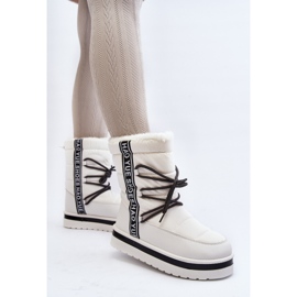 Botas De Nieve De Mujer Con Cordones Blanco Lilara 7