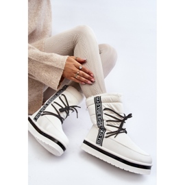 Botas De Nieve De Mujer Con Cordones Blanco Lilara 1