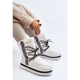 Botas De Nieve De Mujer Con Cordones Blanco Lilara 2