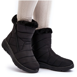Botas de nieve con cremallera y pelo de mujer Zeuna negro 9