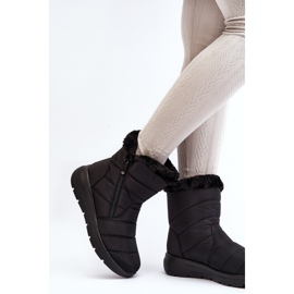 Botas de nieve con cremallera y pelo de mujer Zeuna negro 3